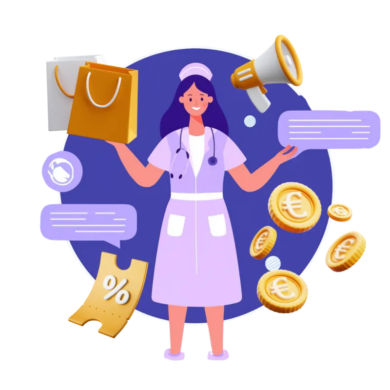 Sage-femme qui consulte les bons plans de la communauté