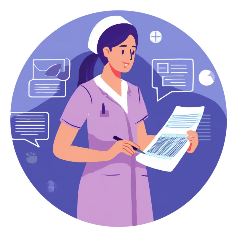 Sage-femme qui fait sa comptabilité